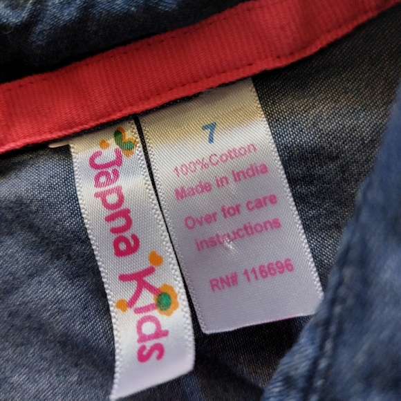 DENIM CHAMBRAY SLEEVELESS GIRLS DRESS - Picture 6 of 11